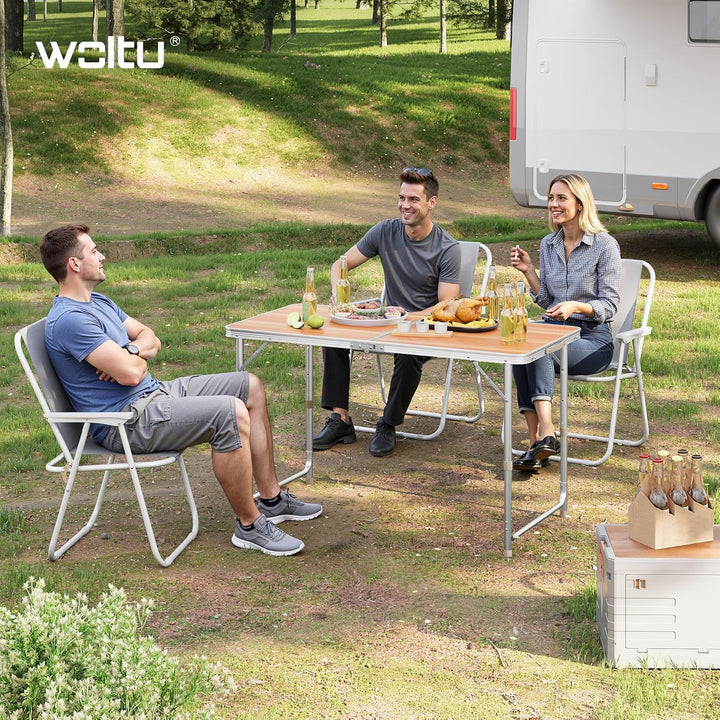 WOLTU Campingtisch Klapptisch Gartentisch Arbeitstisch Balkontisch höhenverstellbar Aluminium MDF He