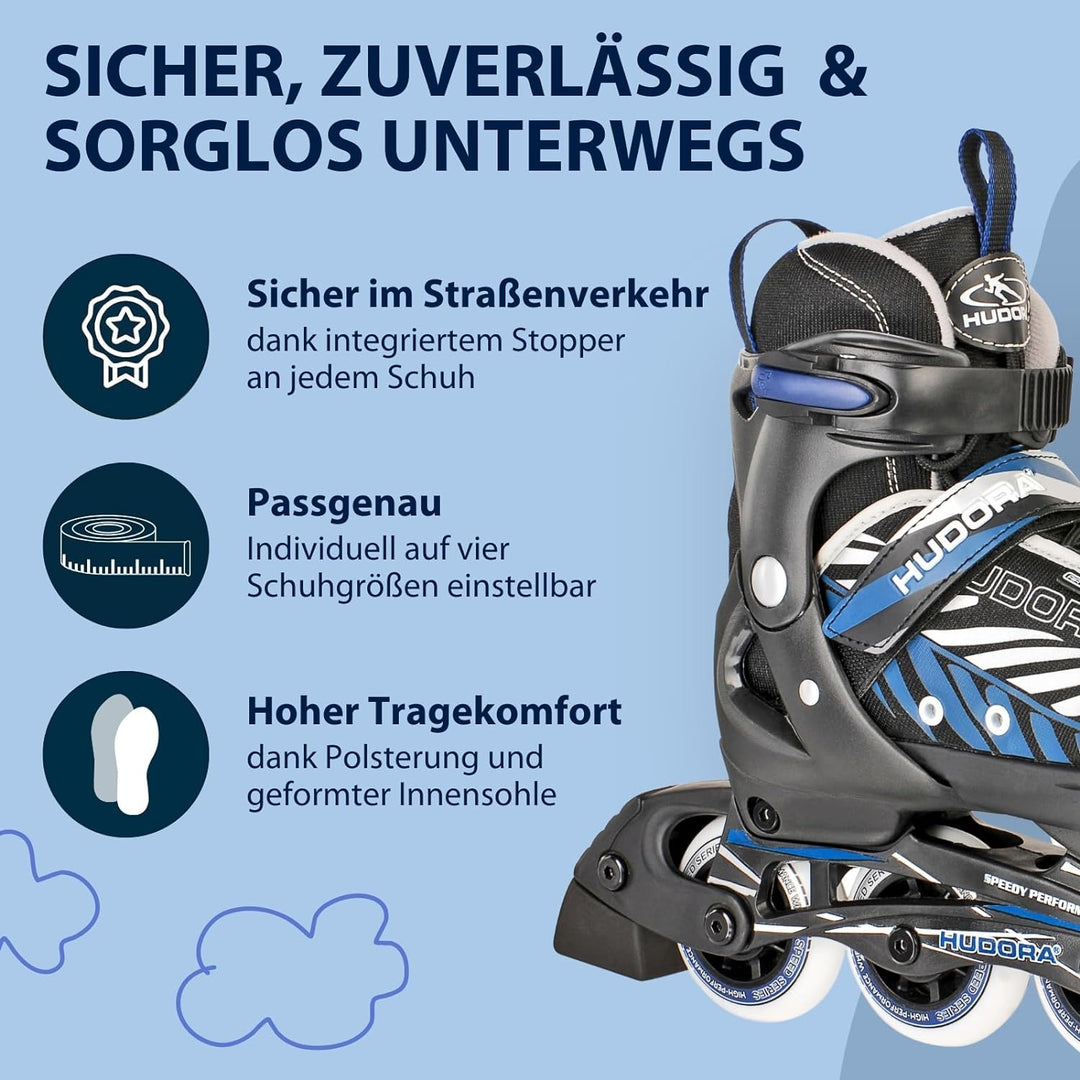 HUDORA Inliner Mia/Leon - Inliner für Kinder, Jugendliche und Erwachsene - Verschiedene Grössen - Ro