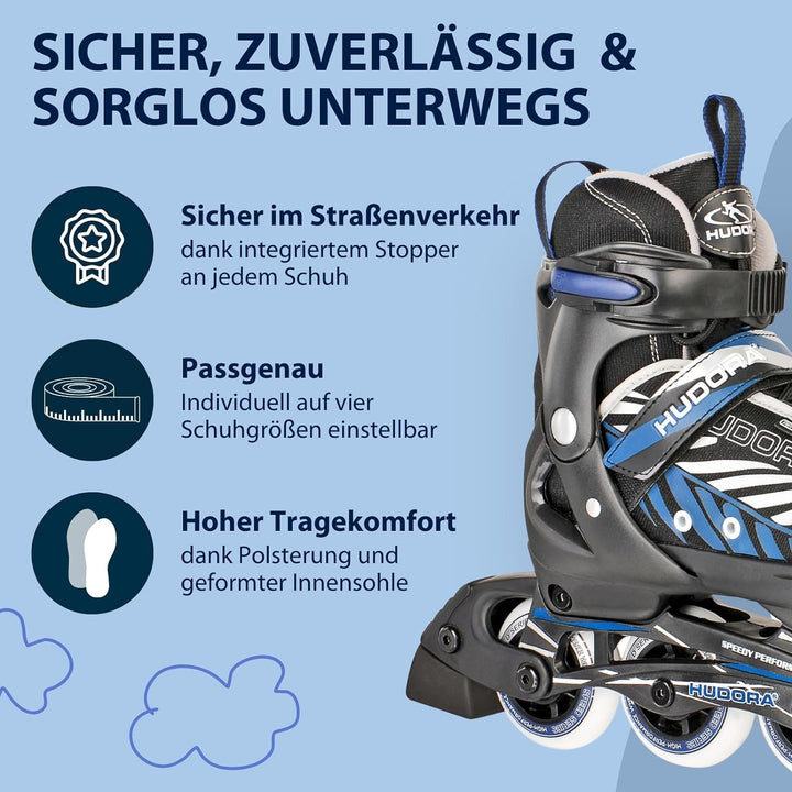 HUDORA Inliner Mia/Leon - Inliner für Kinder, Jugendliche und Erwachsene - Verschiedene Grössen - Ro