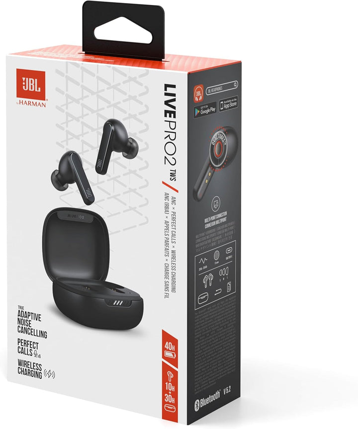 JBL Live Pro 2 TWS – Wasserdichte, True-Wireless In-Ear-Kopfhörer mit Noise-Cancelling in Schwarz –