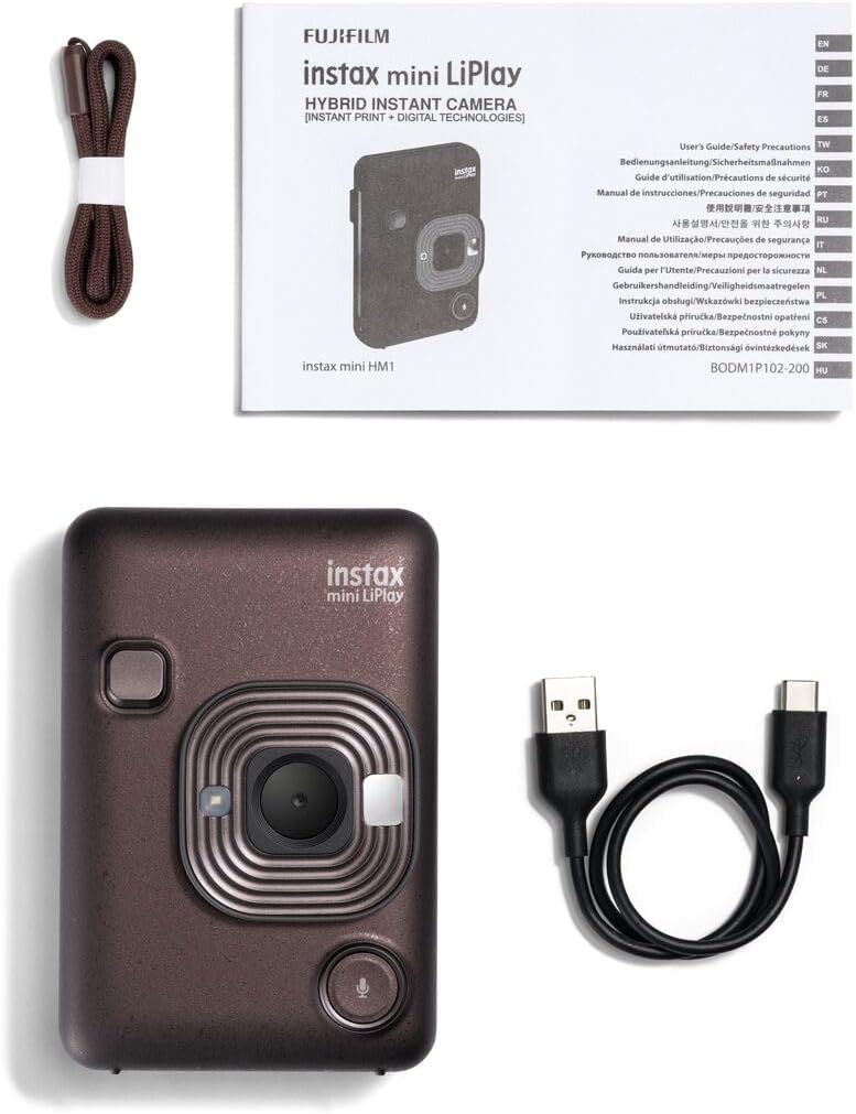 INSTAX Mini LiPlay 2 Digital Hybrid Camera Deep Bronze, Deep Bronze