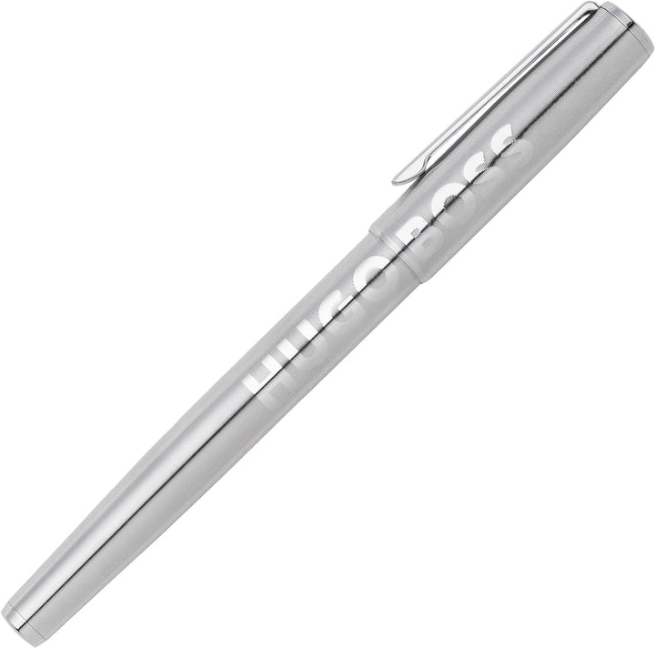 Hugo Boss Stifte-Set Label Chrome HPBP209B (Kugelschreiber & Füllfederhalter) | Geschenkbox