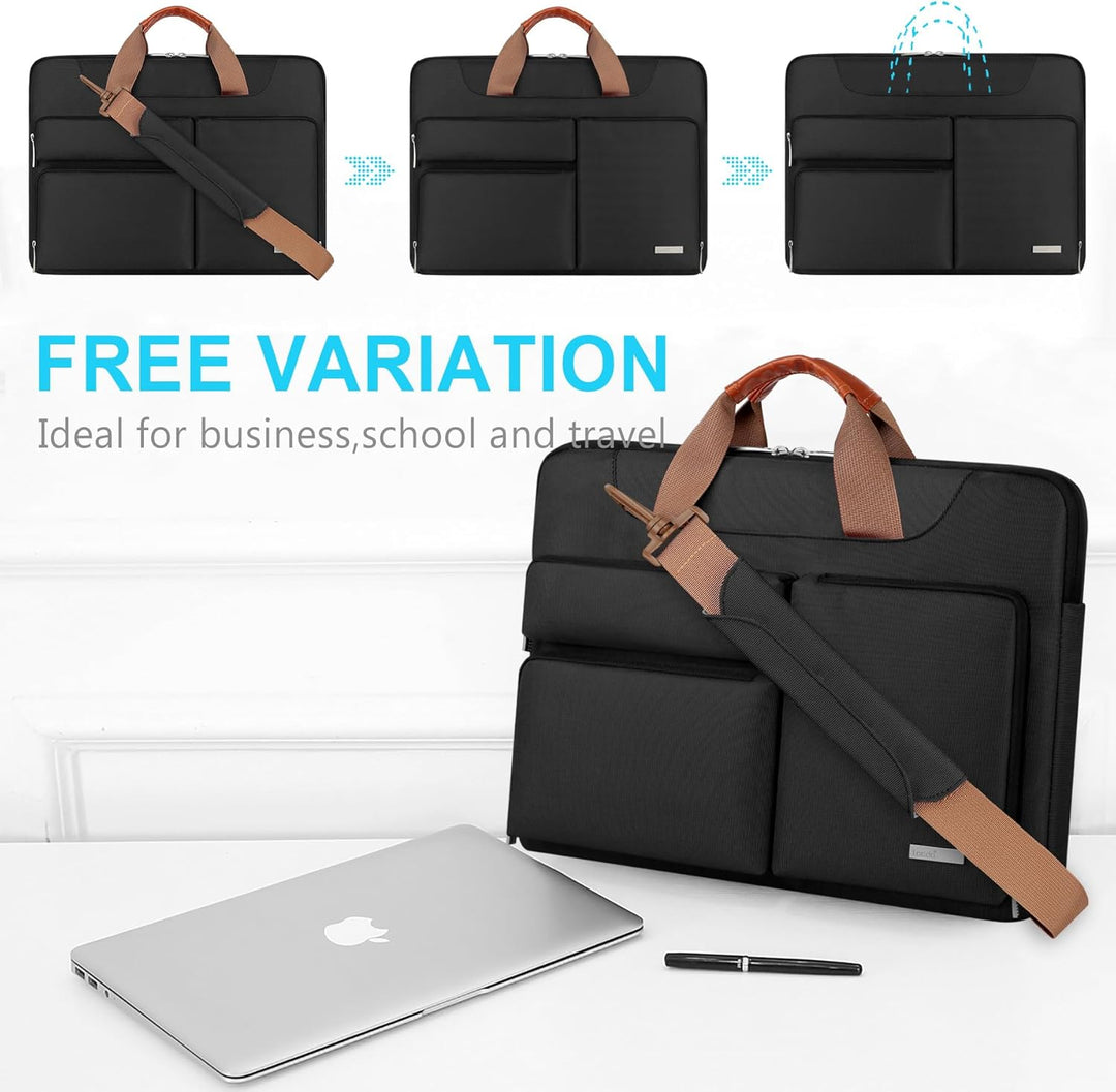 Lacdo 15.6 Zoll 360° Rundumschutz Laptop Schultertasche Hülle für Lenovo Ideapad/ThinkPad 15, ASUS V
