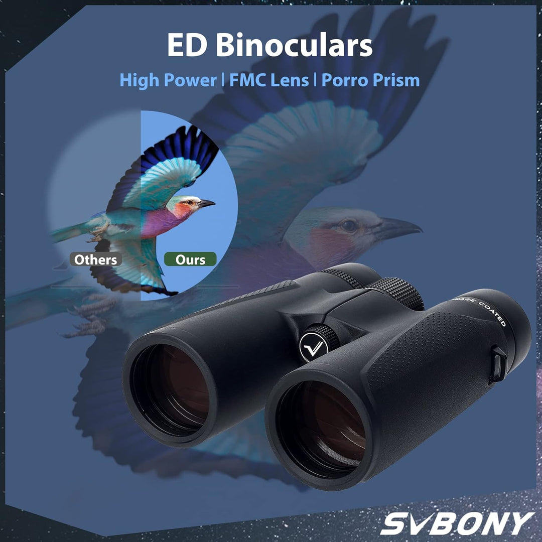Svbony SV202 ED Fernglas für Erwachsene 8x42, Leistungsstarkes Bak4 FMC Kompaktfernglas, Leicht für