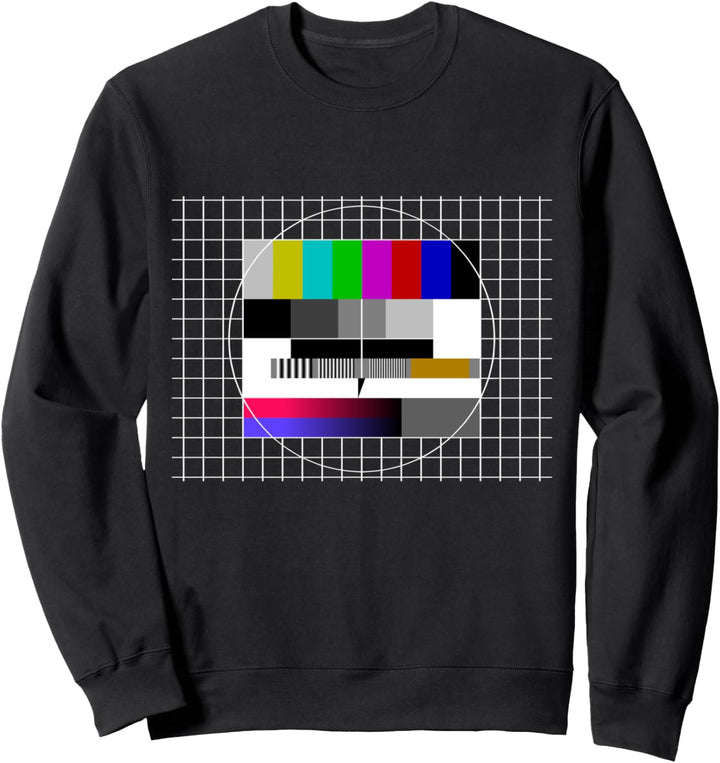 80er 90er Jahre Party Analoger Fernseher Testbild Outfit Sweatshirt