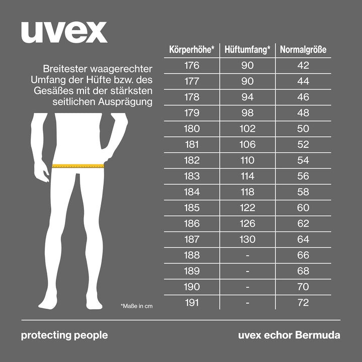 uvex echor Bermuda - Kurze Arbeitshose - Herren-Cargohose - Stretch-Bund, Abriebfest & viel Stauraum