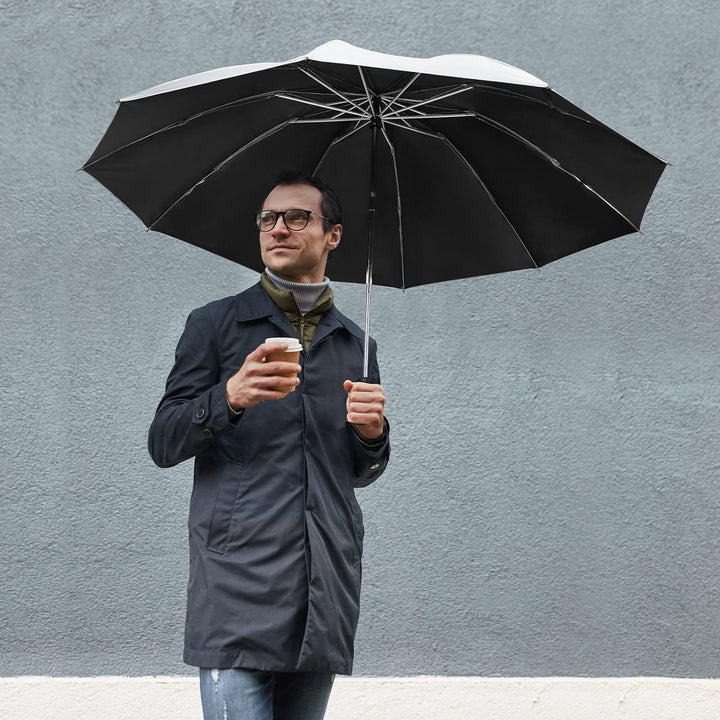 G4Free 54 Zoll Regenschirm Sturmfest Klein mit UPF 50+ UV-Schutz & Auf-Zu-Automatik & Sturmfest & Ko