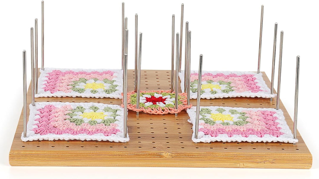 Coopay Granny Square Spanner Gross, Wood Blocking Board 28 x 28 cm, Granny Square Blocking Board Häk