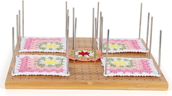 Coopay Granny Square Spanner Gross, Wood Blocking Board 28 x 28 cm, Granny Square Blocking Board Häk