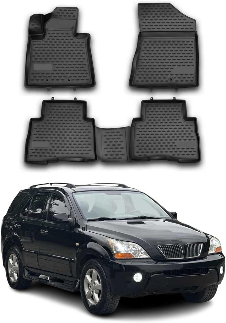 Fussmatten Gummimatten kompatibel mit Kia Sorento 2012-2015 OMAC Gummi Schwarz