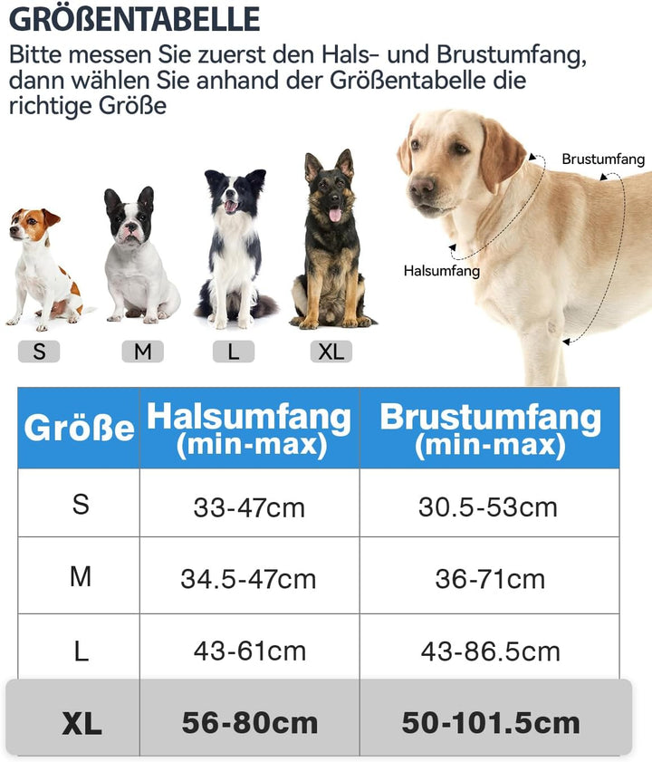 Joytale Hundegeschirr Grosse Hunde, reflektierendes Geschirr Hund, luftdurchlässige Anti Zug Hundege