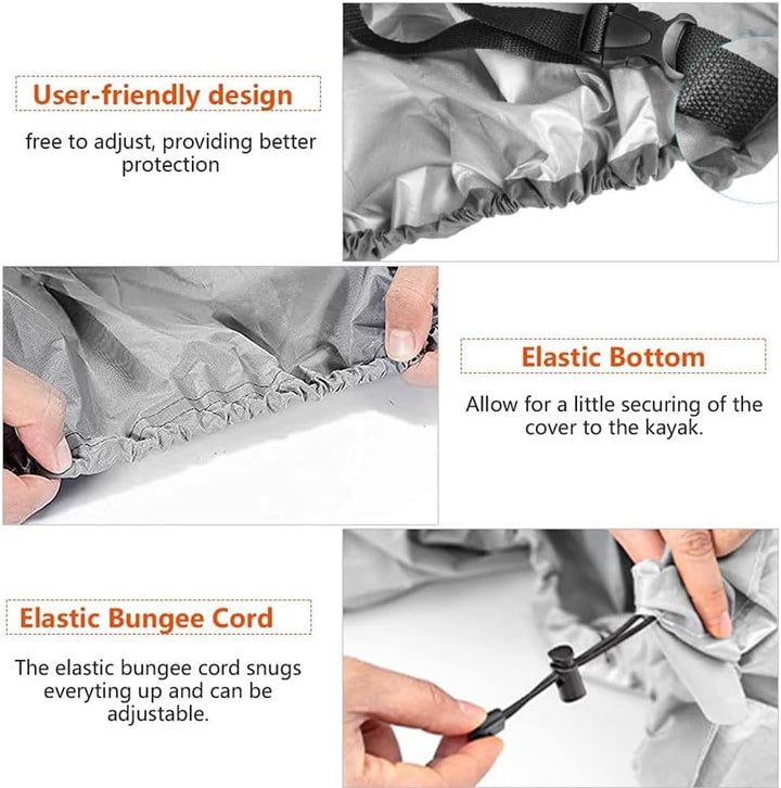 Opaltool 420D Verdickte Kajak-Kanu-Abdeckung, wasserdicht, langlebig, Kanu-Aufbewahrung, Staubschutz