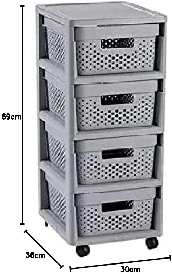 Curver Regal INFINITY mit 4 Schubladen