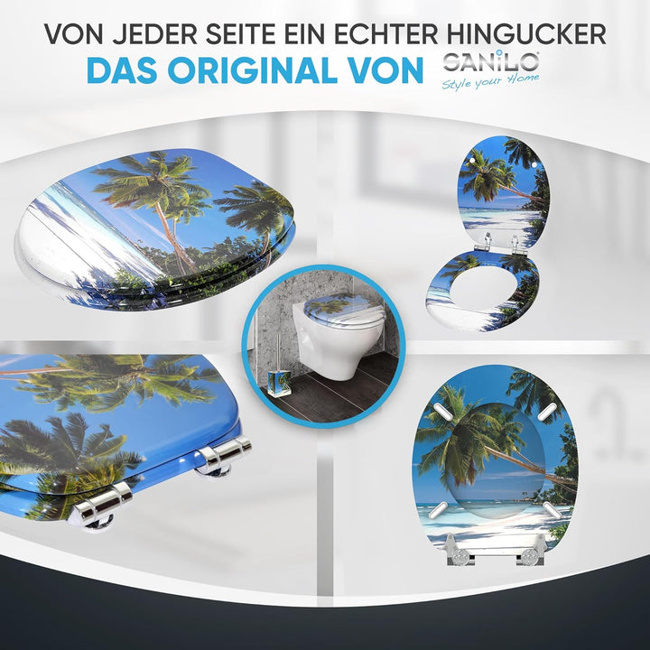 Sanilo WC-Sitz mit Absenkautomatik I Hochwertiger Toilettensitz aus Holz I Toilettendeckel in versch