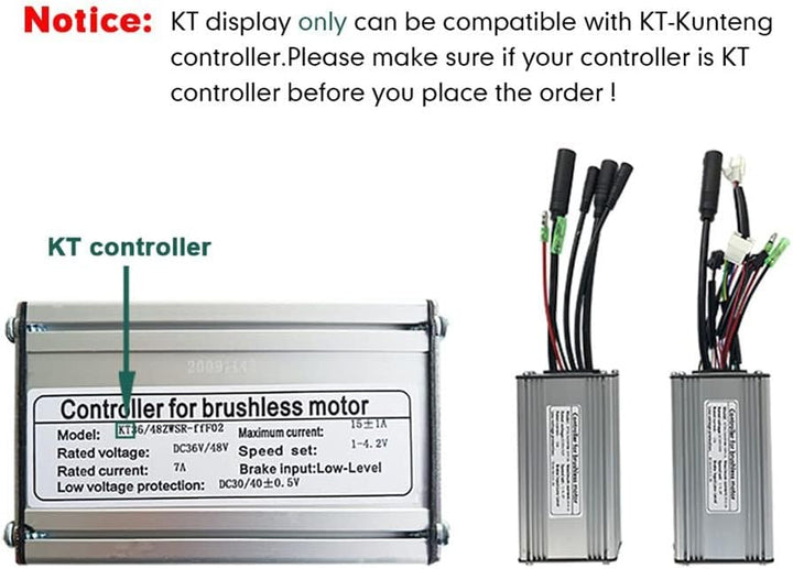 E-Bike Pedelec Display KT-LCD 3 mit Bedienfeld, wasserdichter Anschluss