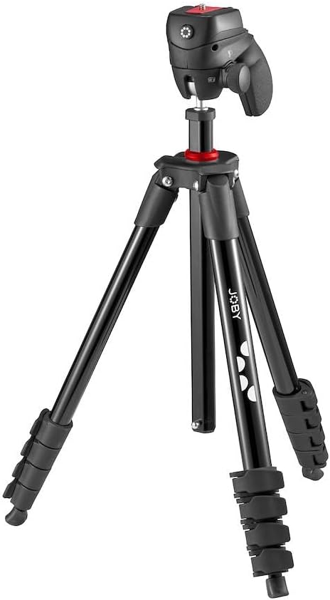 JOBY Compact Action-Stativ, Kamerastativ mit Kugelkopf, Universal ¼-20" Schnellspanner und Tragetasc