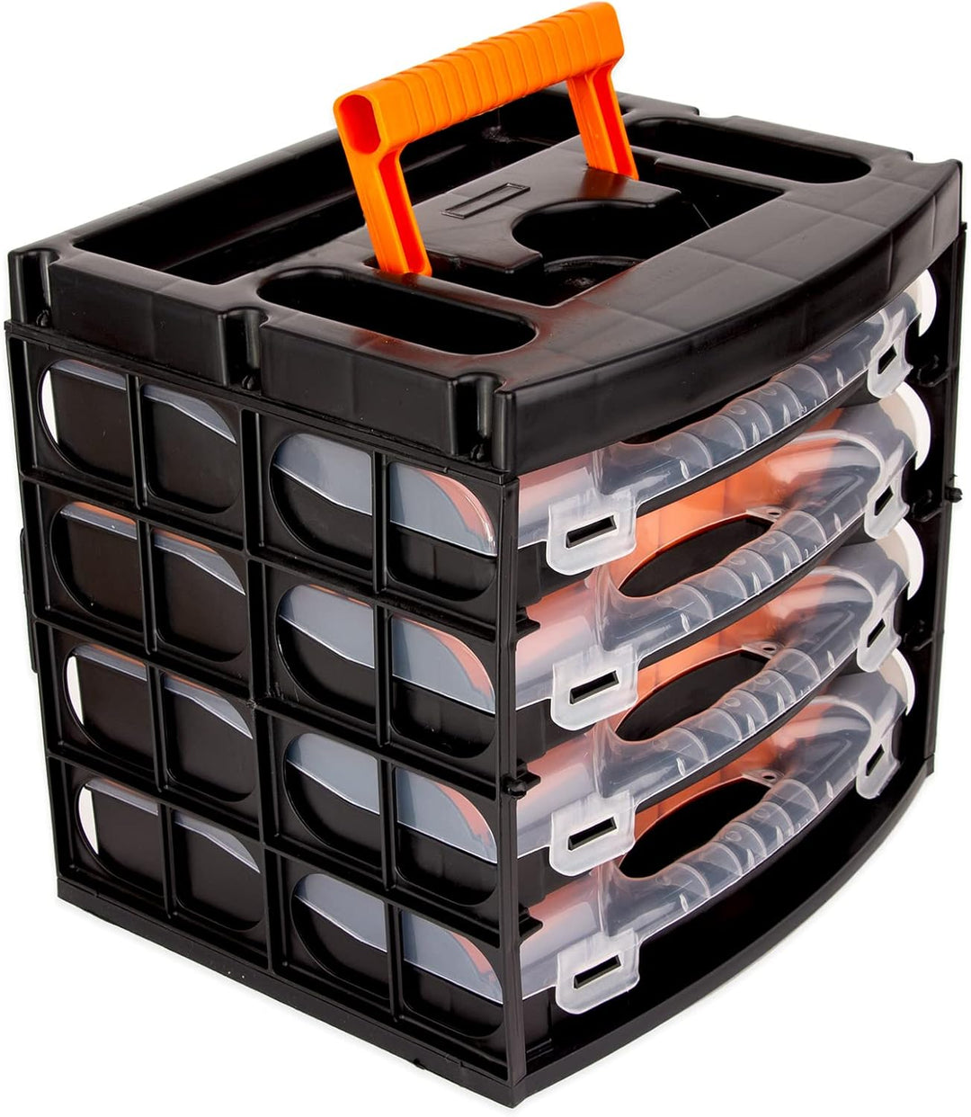BigDean Sortierkasten Werkzeugkoffer mit 4 herausnehmbaren Schubladen - Sortierkästen Sortierkoffer