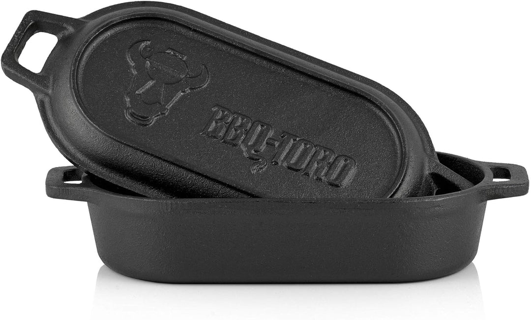 BBQ-Toro Gusseisen Bräter | 1 Liter - 29 x 12,5 x 5,5 cm | bereits eingebrannt - preseasoned | Dutch