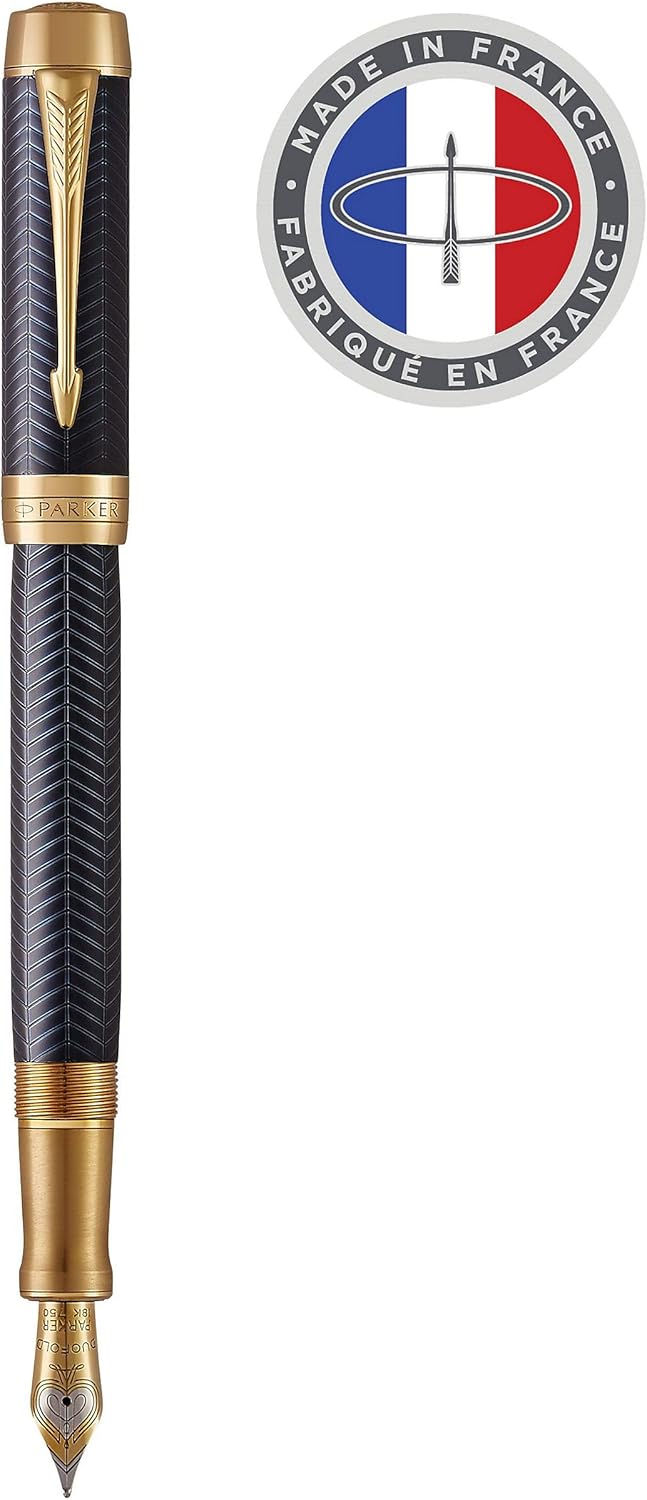 Parker Duofold Prestige Füller | Blue Chevron | Grösse Centennial | Füllfederhalter mit mittlere Fed