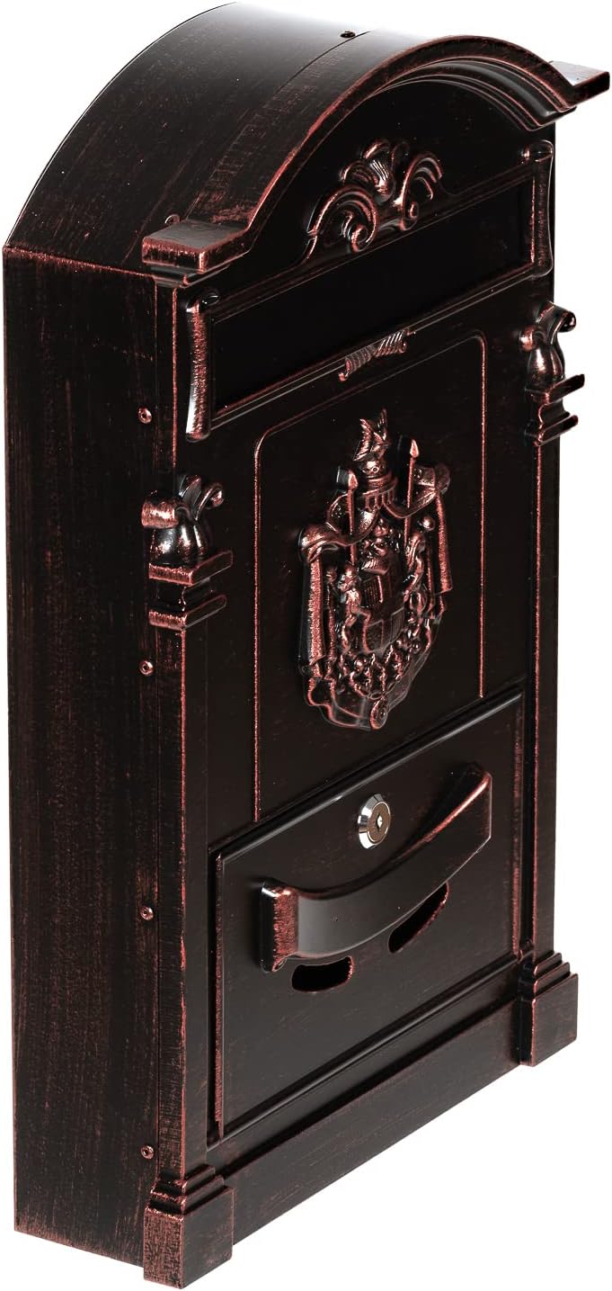 Antiker edler Briefkasten GAL29 Wandbriefkasten, Nostalgischer aus Aluminium Guss Englischer Briefka