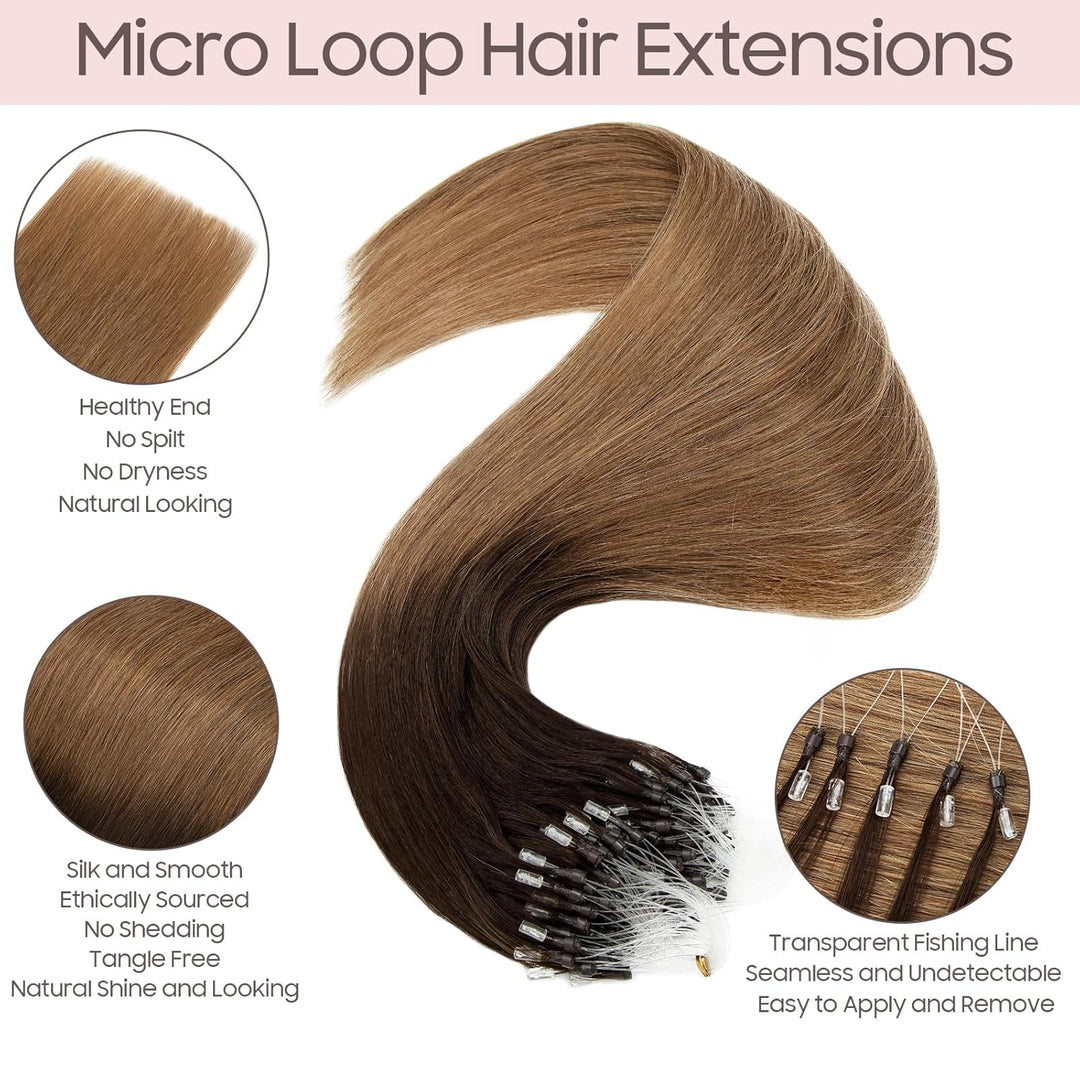 Silk-co Microring Extensions Echthaar 0.5g Haarteile Echthaar 100 Strähnen Weich Glatt Haarverlänger