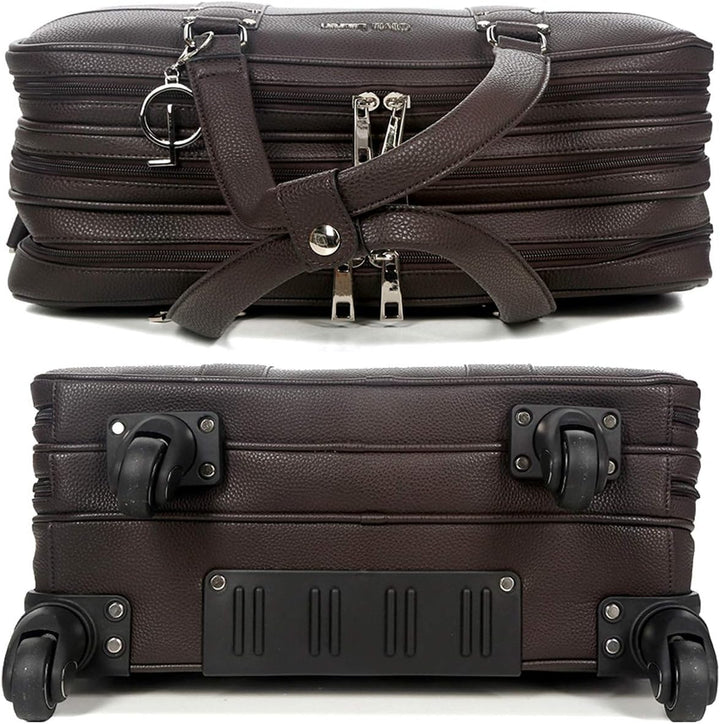 Bowatex Luxus Damen Schulter Gurt Laptop Aktentasche Trolley 4 Rollen Schwarz