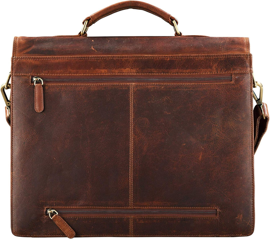 STILORD 'Julian' Aktentasche Leder Elegant Klassische Businesstasche mit Schloss gross aufsteckbar B