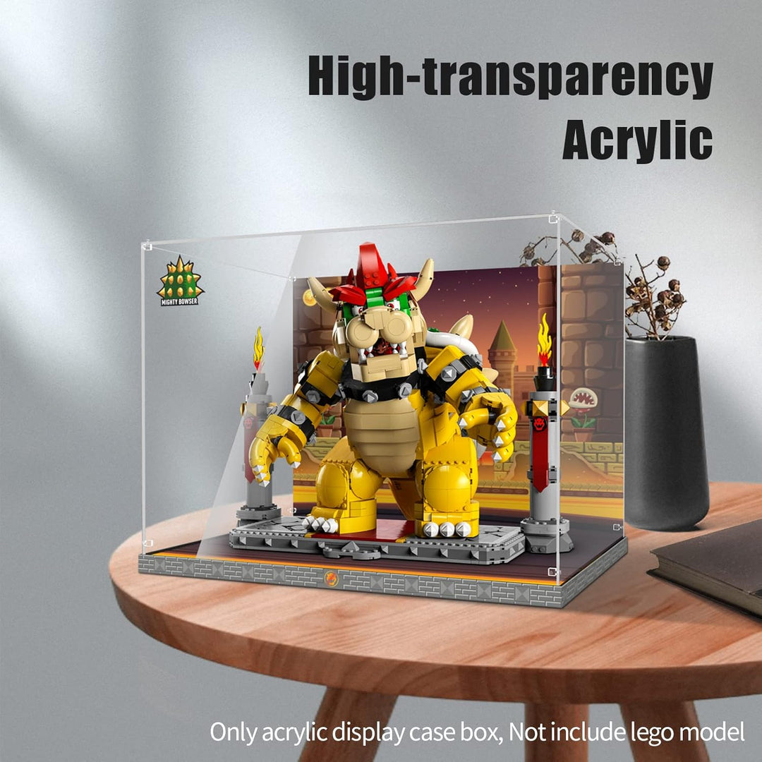 cooldac Acryl Vitrine Box für Lego 71411 Super Mario Der mächtige Bowser, staubdicht Transparent Cle