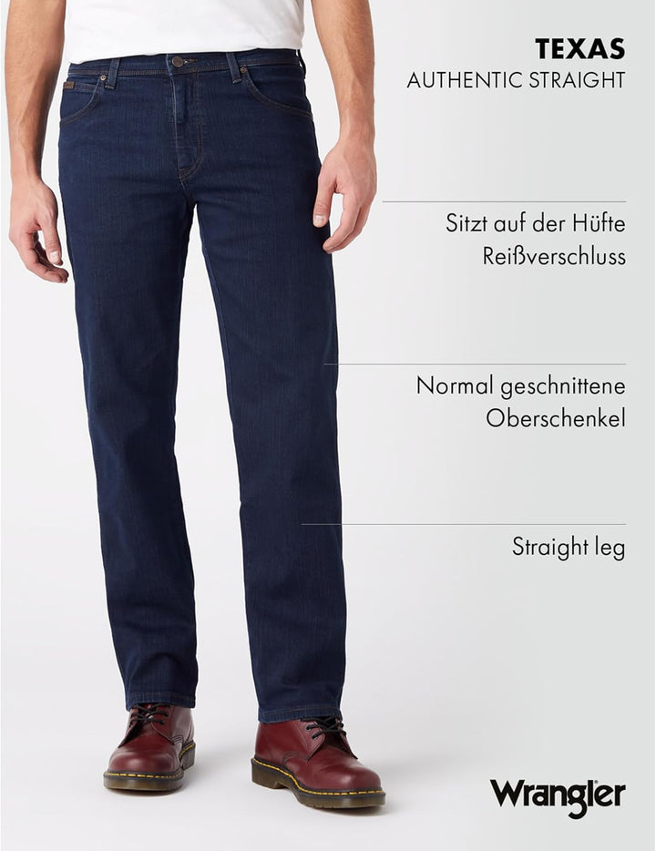 Wrangler Herren Texas Jeans 50W / 32L Blue Black, 50W / 32L Blue Black