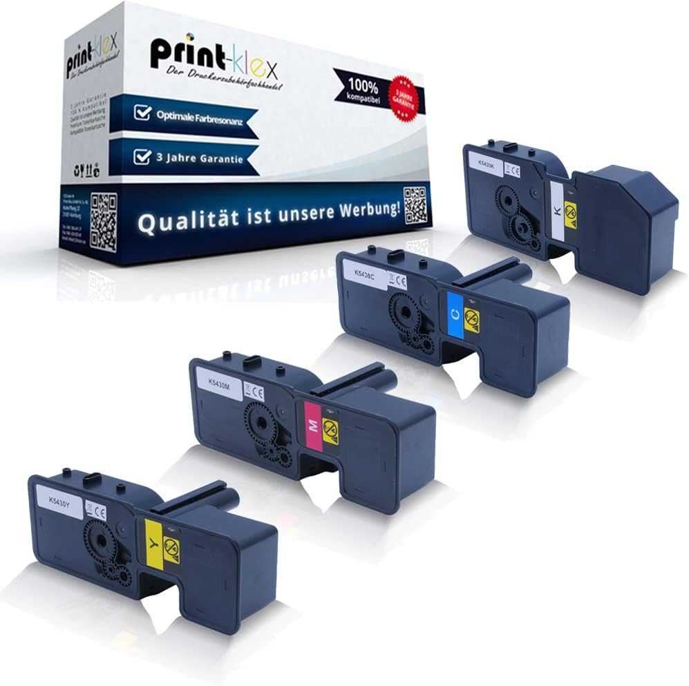 4X Print-Klex Tonerkartusche Kompatibel mit Kyocera Ecosys PA 2100 cwx Ecosys PA 2100 cx TK5430K TK5