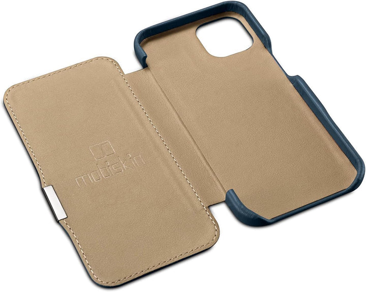 Mobiskin Hülle kompatibel mit Apple iPhone 13 PRO (6,1 Zoll), Handyhülle mit echtem Leder, Case, Sch