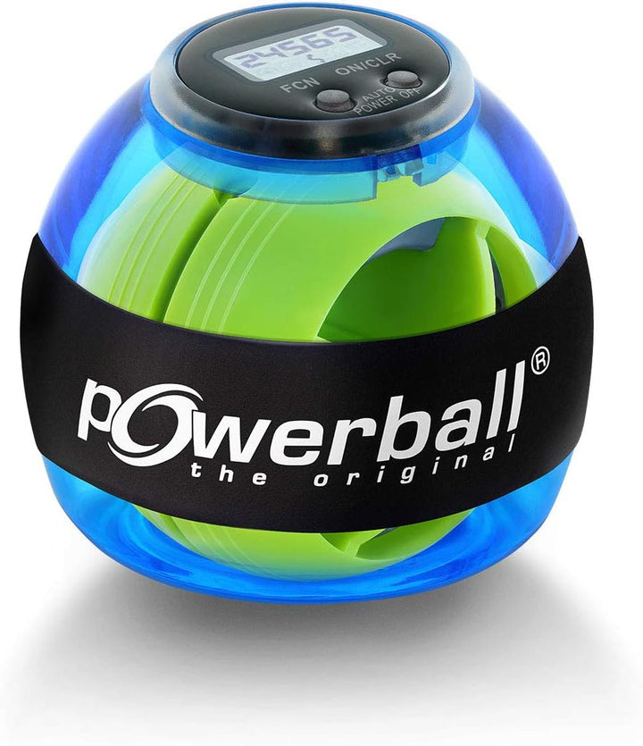 Powerball Basic Counter, gyroskopischer Handtrainer inkl. Drehzahlmesser, transparent-blau, das Orig