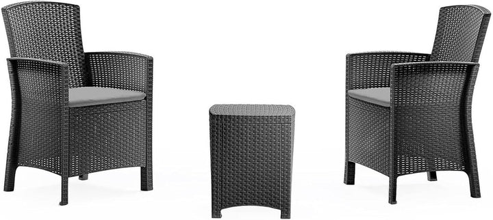 Dmora Jupiter Gartenmöbel-Set, Kissen, für den Innen-und Aussenbereich, Rattanoptik, 100% Made in It