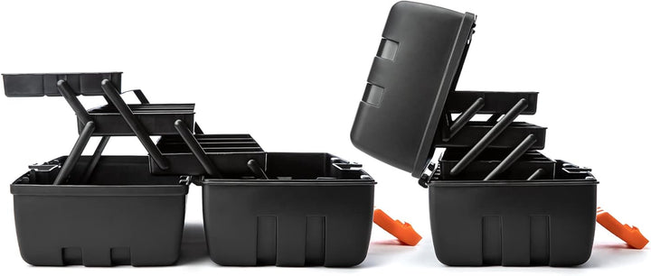 BigDean Werkzeugkiste gross mit 3 Laden - Werkzeugkoffer leer - 36x20x20 cm aus schlagfestem Kunstst