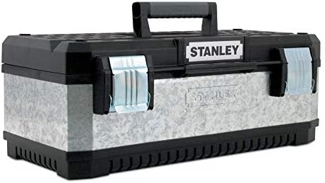 Stanley Werkzeugbox Metall-Kunststoff (galvanisiert, 23 Zoll, mit Vorhängeschloss, Metallschliessen,