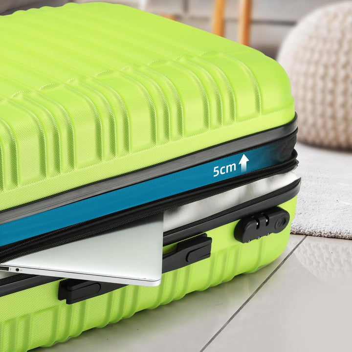 BEIBYE Reisekoffer Hartschale Gepäck Koffer Trolley M (Grün), Grün