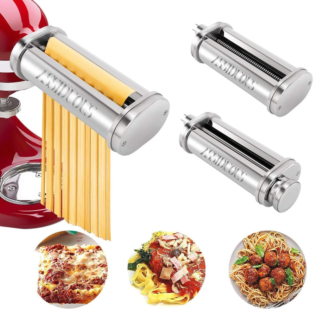Edelstahl Nudelaufsatz für Kitchenaid Küchenmaschine, Nudelroller und Schneider für Kitchen Aid,Nude