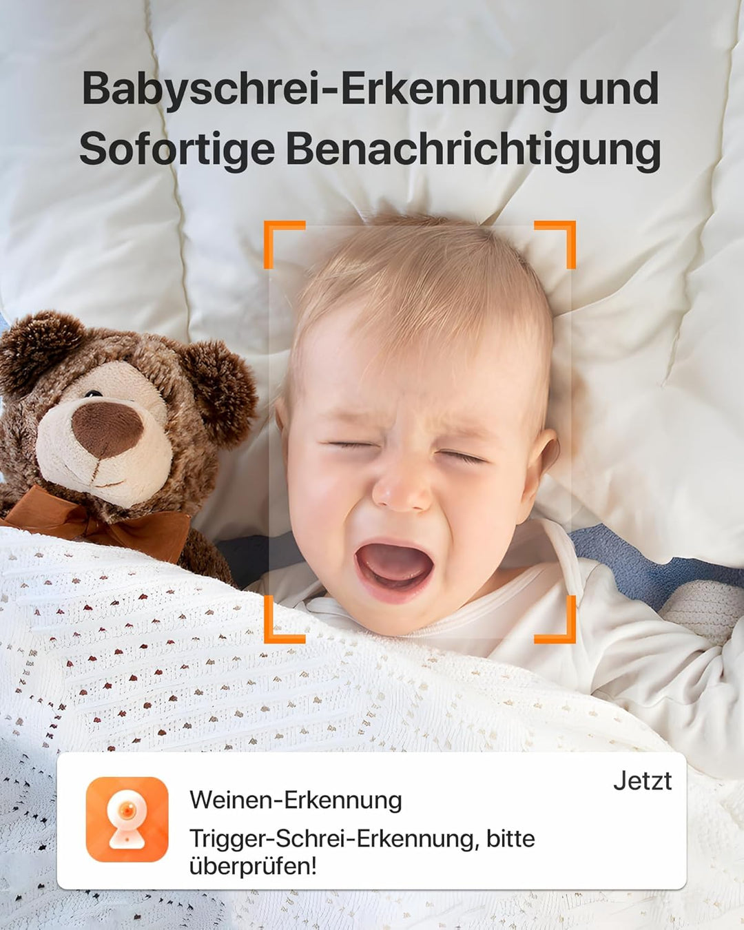 Tenda Überwachungskamera Innen CP3 V2.2, 360 Grad WLAN IP Kamera, 2-Wege-Audio, 1080P, Nachtsicht, T