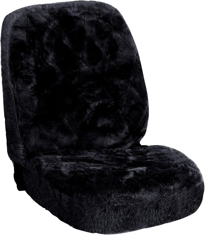 WOLTU AS7334sz-2 Lammfellbezug Auto Sitzbezug Echtlammfell Vollbezug Vordersitzbezug universal Gröss