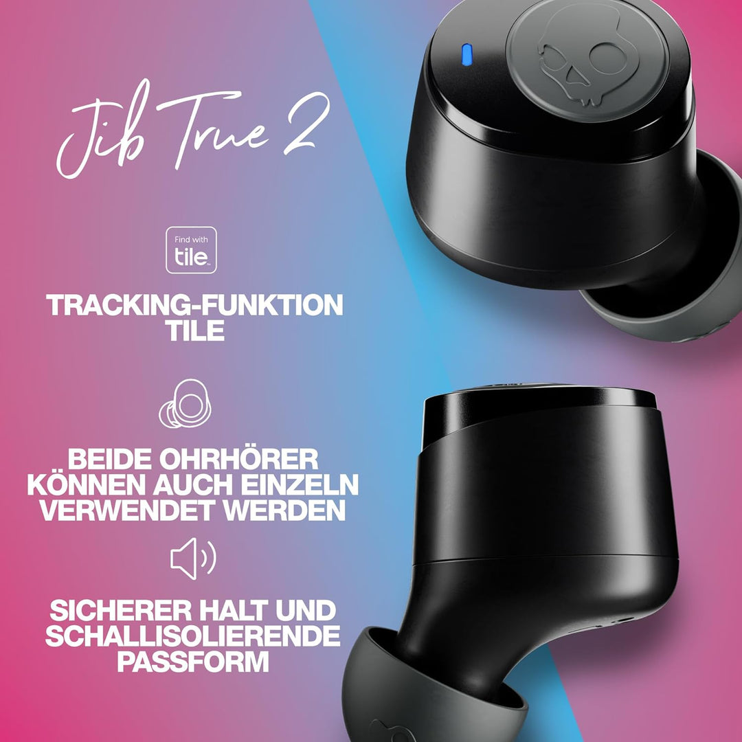 Skullcandy Jib True 2 Kabelloser In-Ear Kopfhörer, 32 Std. Akkulaufzeit, Mikro, Kompatibel mit iPhon