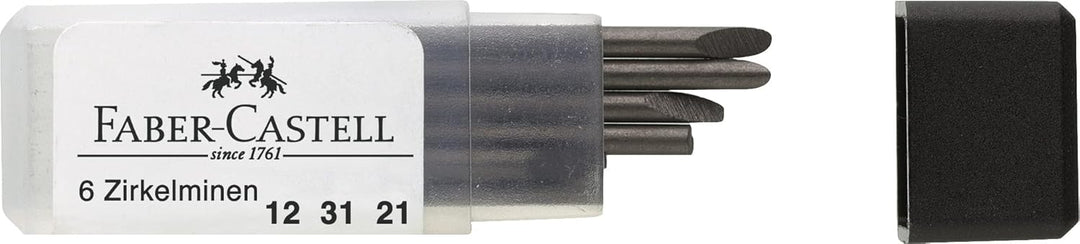 FABER-CASTELL 205019 - Zirkelminendose, Härtegrad H, Ersatzminen, 5 Dosen mit je 6 Minen 1 stück (1e