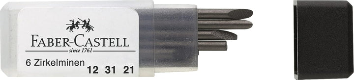 FABER-CASTELL 205019 - Zirkelminendose, Härtegrad H, Ersatzminen, 5 Dosen mit je 6 Minen 1 stück (1e