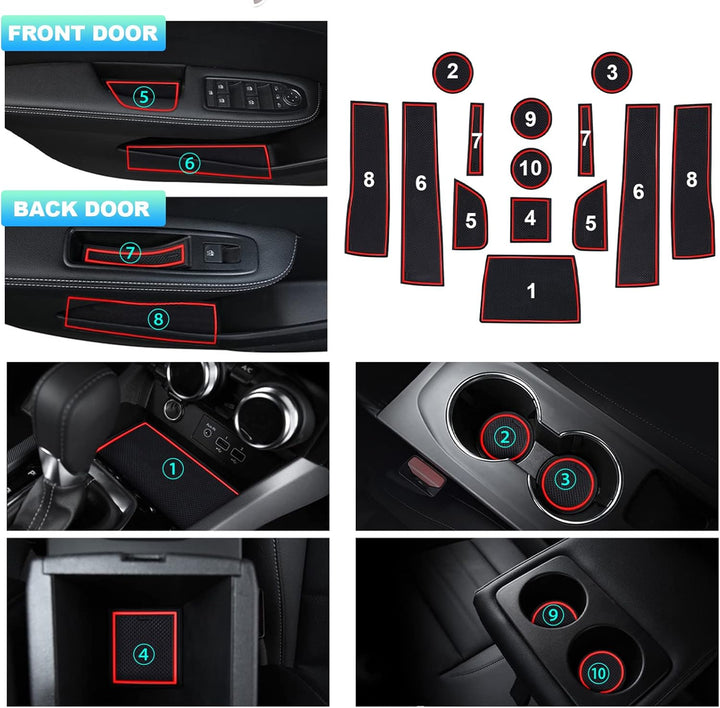 CDEFG Kompatibel mit Renault Arkana 2021-2023 2024 Auto Mittelkonsole Gummimatten Türschlitz rutschf