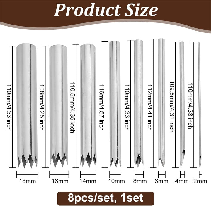 OLYCRAFT 8 Stück Ton Lochschneider Edelstahl Stanzer Töpfer Ton Skulptur Werkzeuge Skulptur Keramik