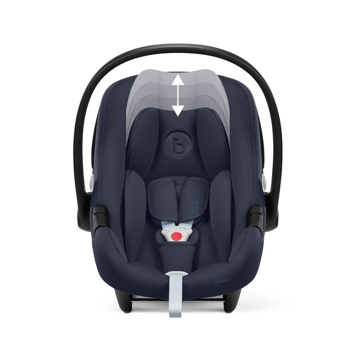 CYBEX Silver Babyschale Aton B2 i-Size mit Base One, Inkl. ISOFIX-Basis und Neugeboreneneinlage, Sen