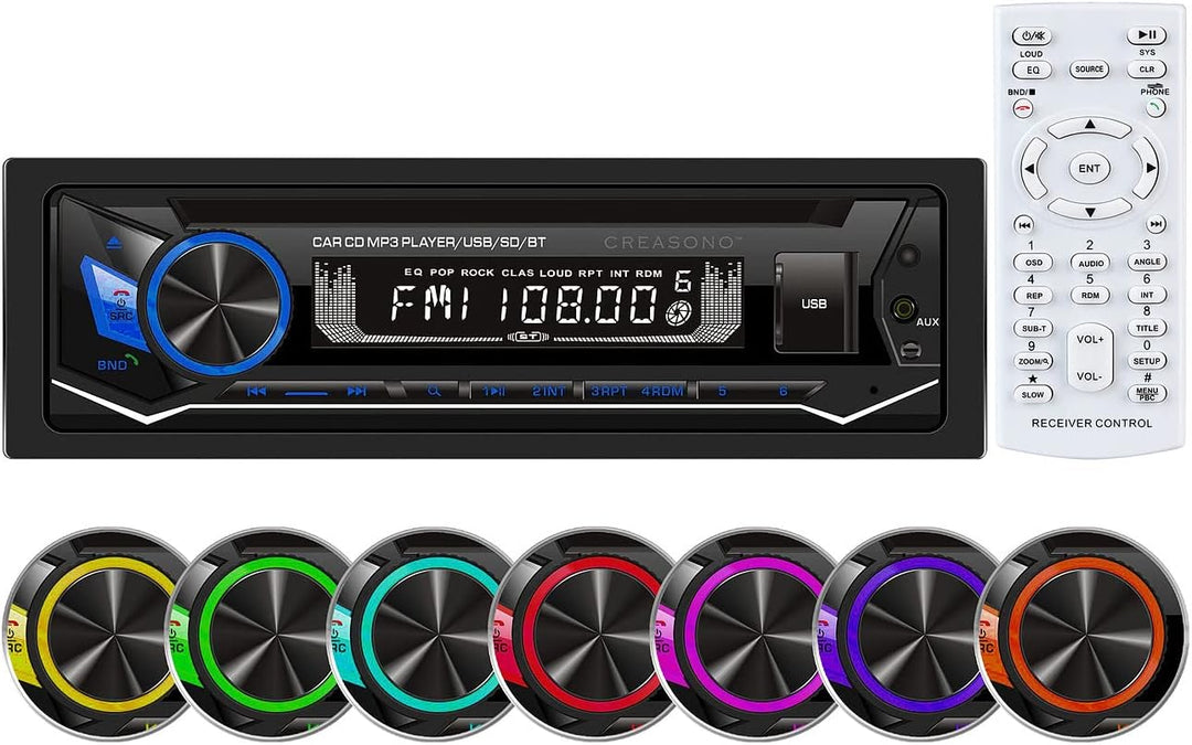Creasono Autoradio mit CD Player: MP3-Autoradio, CD, Bluetooth, Freisprechfunktion, USB, SD, 4x45W (