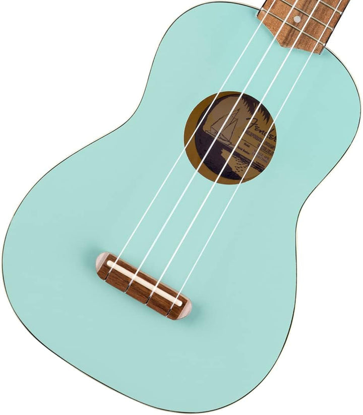 Fender Venice Sopran-Ukulele, Walnuss-Griffbrett, Daphne Blue blau, blau