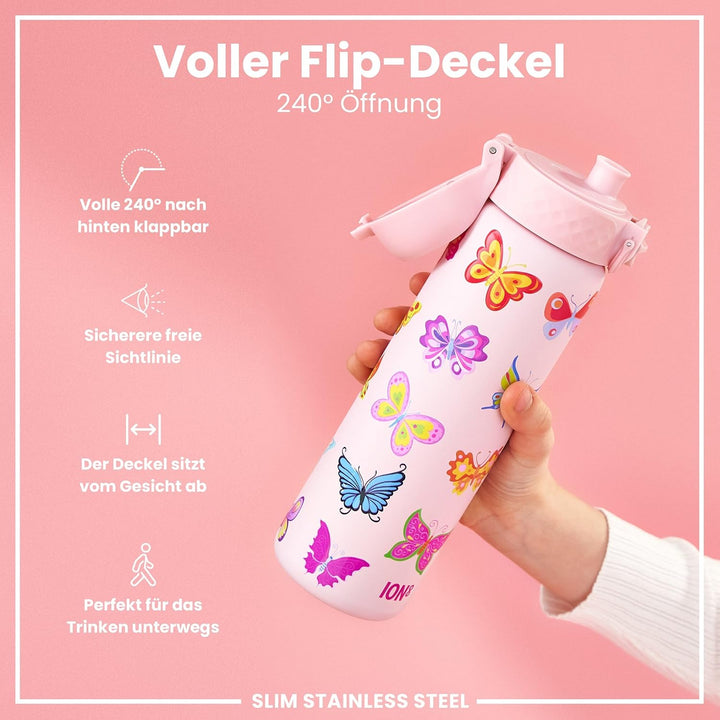 Ion8 Kinder Trinkflasche, Auslaufsicher, Einhandöffnung, Sichere Verriegelung, Spülmaschinenfest, BP