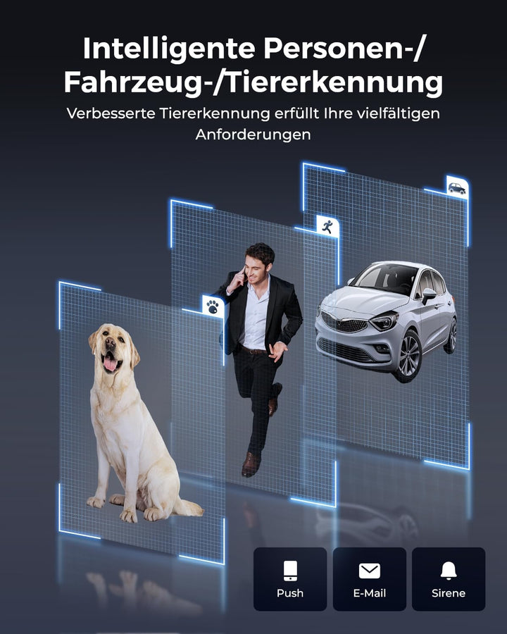 Reolink 4K 8MP UHD PTZ Outdoor Überwachungskamera PoE mit 5X 3D optischem Zoom, Auto-Tracking, Farbn