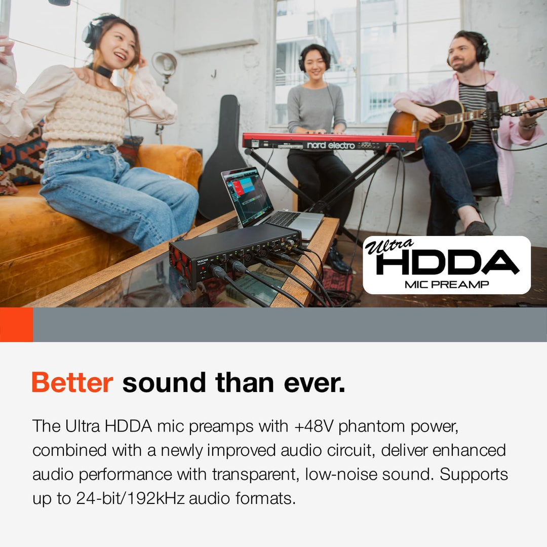 Tascam US-4x4HR 4 Mikrofon 4 IN / 4OUT hochauflösende vielseitige USB-Audio-Schnittstelle (US4x4HR)